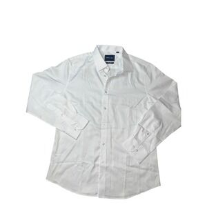Shield-X Mens Slim Fit Dress Shirt White Long Sleeve Button Down Design in Italy